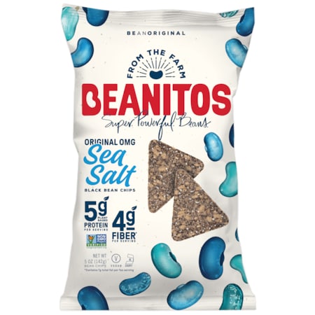 Beanitos Beanitos Classic Bean Chips Orig OMG Sea Salt Black Bean 5.0 oz., PK6 1500